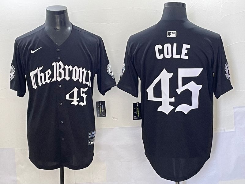Men 2025 New York Yankees 45 Cole Black Five generations Joint Name Nike MLB Jersey style 5